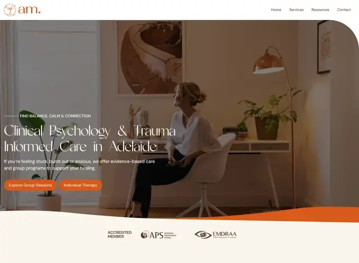 The AM Clinical Psychology website home page
