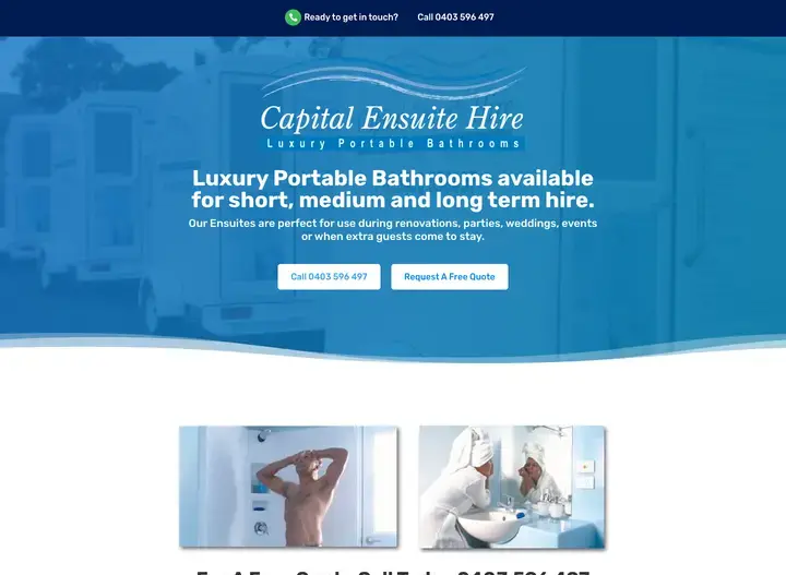The Capital Ensuite Hire website home page