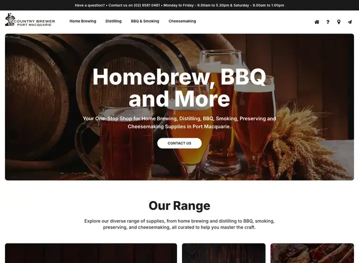 The Country Brewer website home page