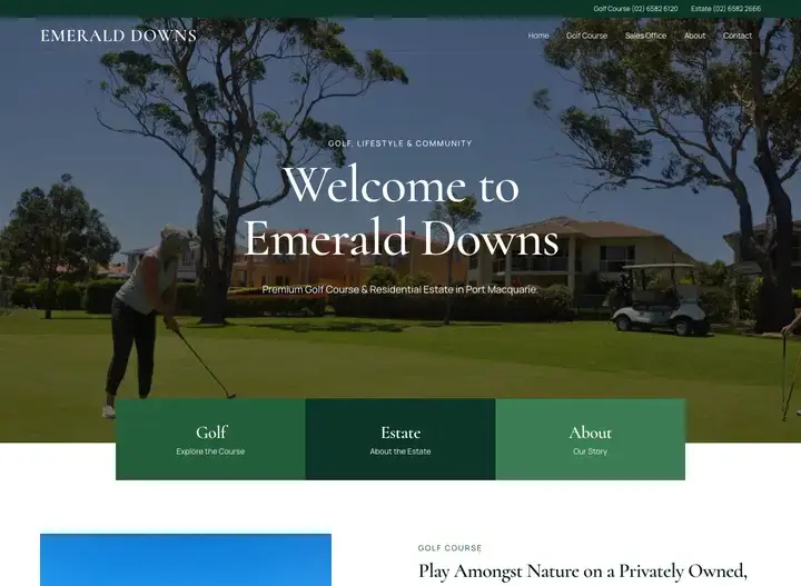 The Emerald Downs website home page