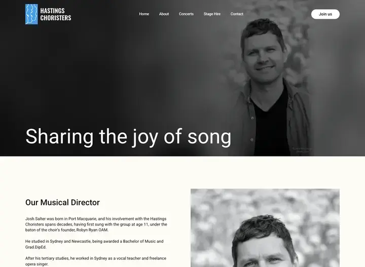 The Hastings Choristers website home page