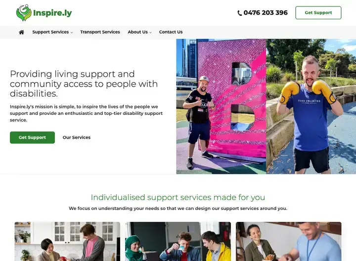 The Inspire.ly website home page