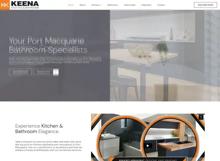 The Keena Kitchens website home page