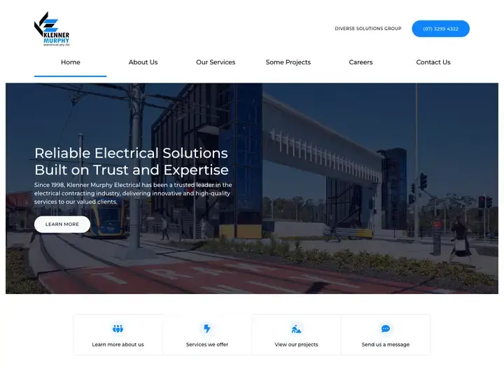 The Klenner Murphy Electrical website home page