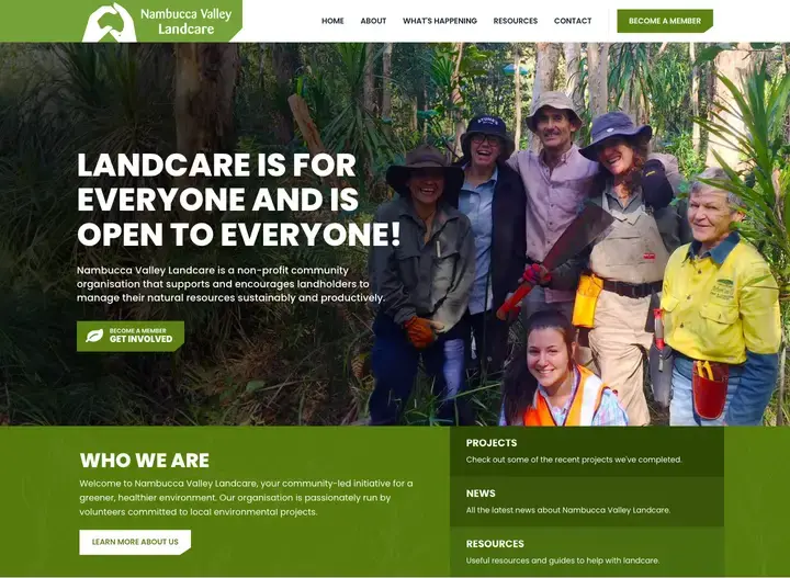 The Nambucca Valley Landcare website home page