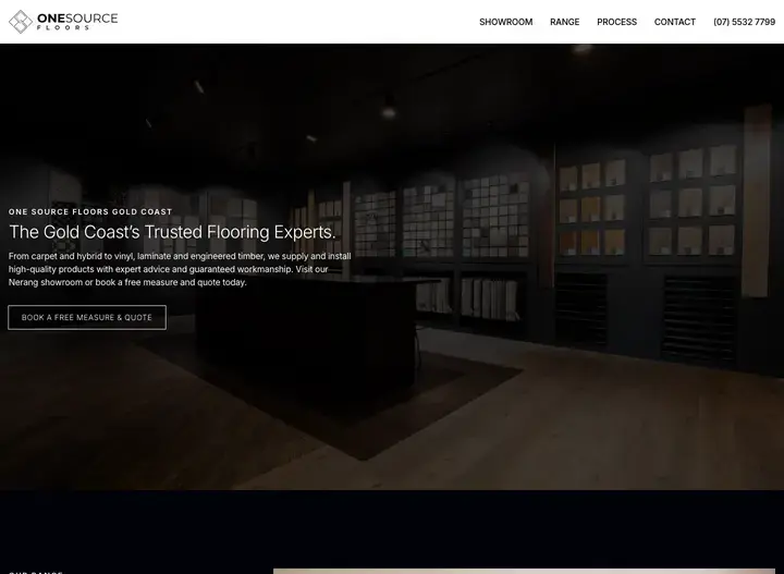 The One Source Floors website home page
