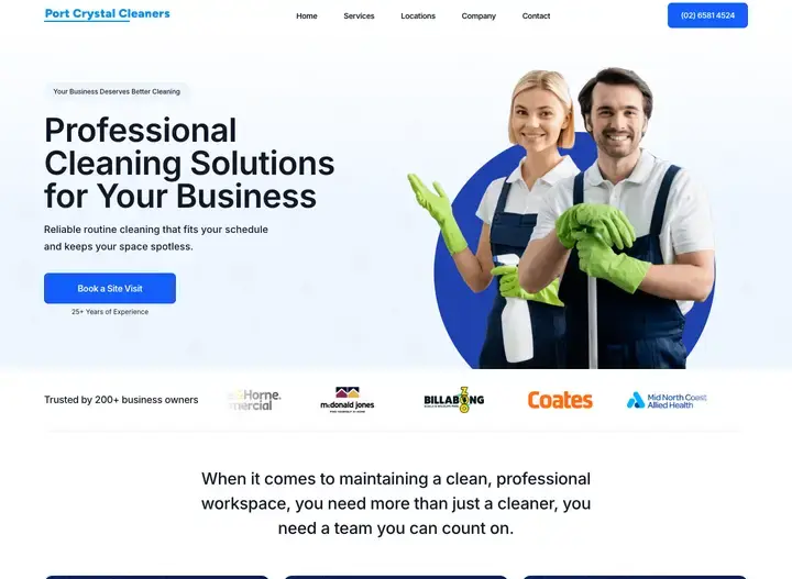 The Port Crystal Cleaners website home page