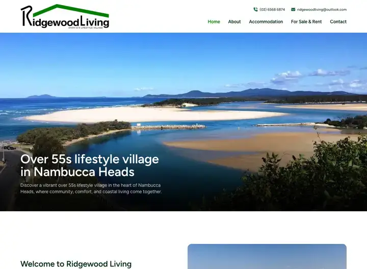 The Ridgewood Living website home page