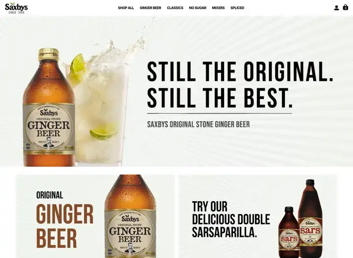 The Saxbys website home page