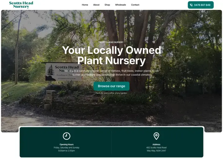 The Scotts Head Nursery website home page