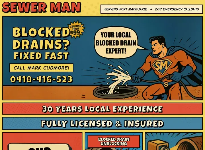 The Sewer Man website home page