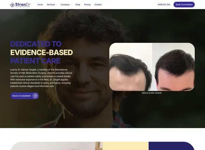 The StranDr website home page