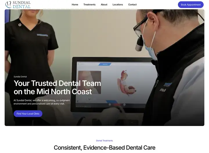 The Sundial Dental website home page