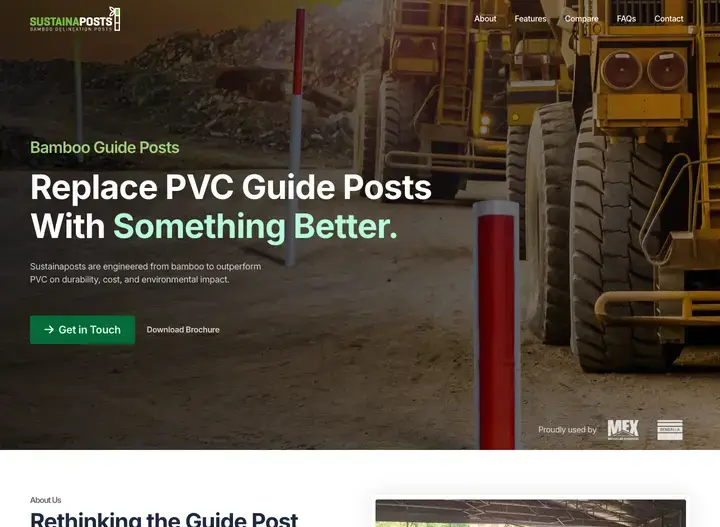 The Sustainaposts website home page