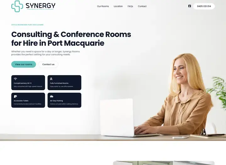 The Synergy Rooms website home page