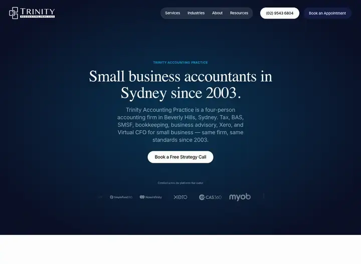 The Trinity Accounting Practice website home page